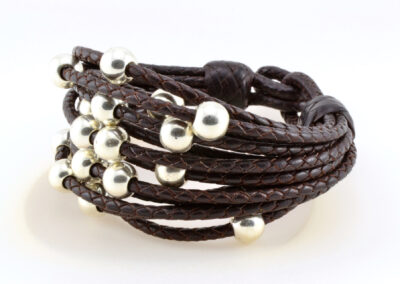 Pulsera en cuero Abanico GB