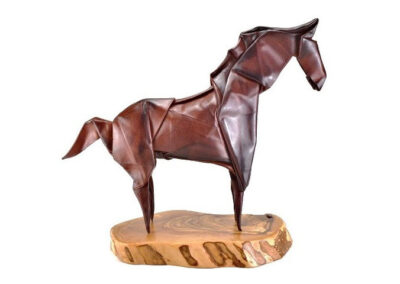 Escultura Caballo Anónimo realizado en cueroflexia