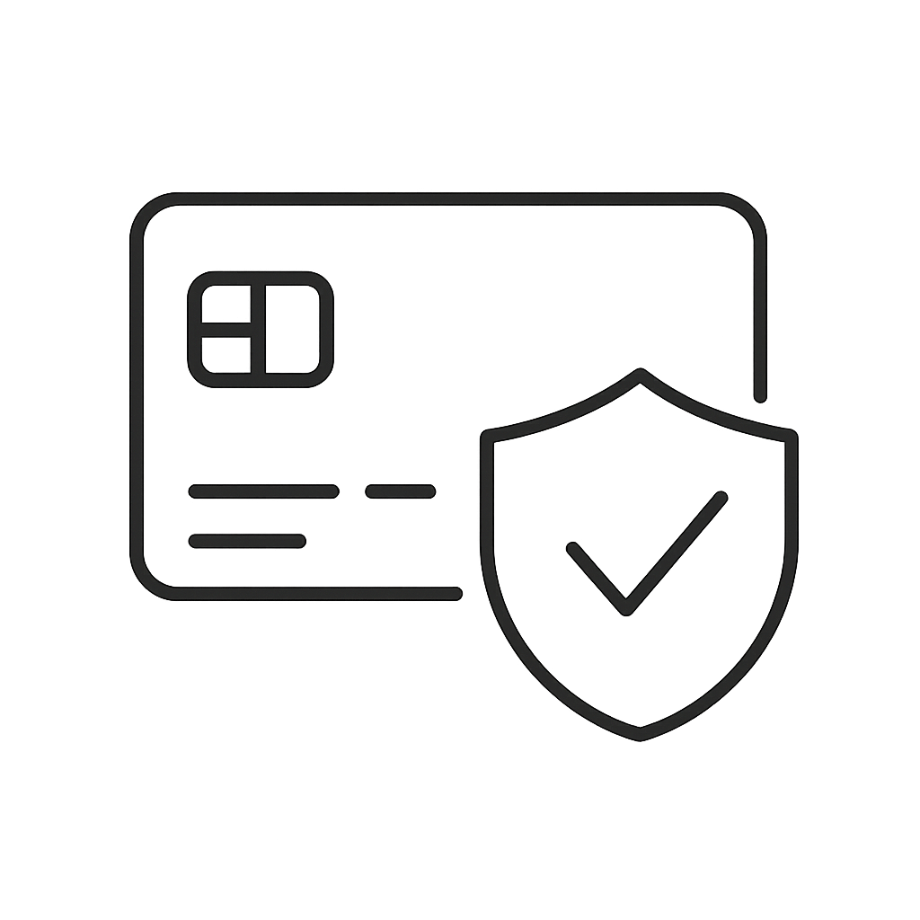 Icono pago seguro con tarjeta