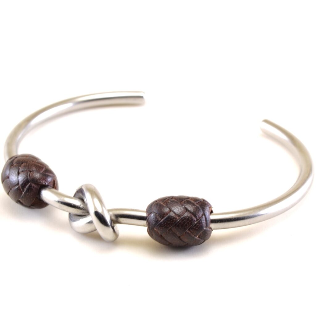 Pulsera Náutico en acero y cuero