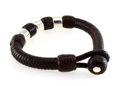 Pulsera de cuero y plata Brother 2