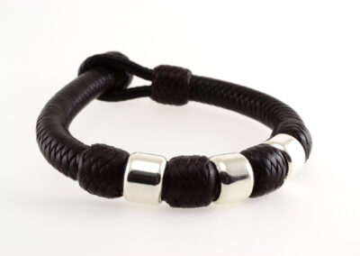Pulsera de cuero y plata Brother 3
