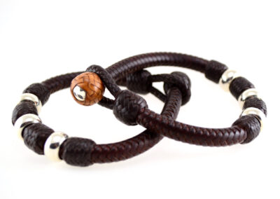 Pulsera de cuero y plata Brother 4