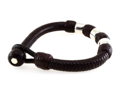 Pulsera de cuero y plata Brother 1