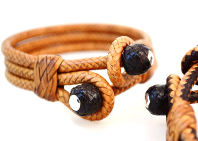 Pulsera de cuero y plata Etrusca 1