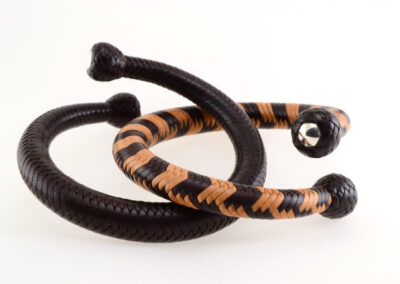 Pulsera de cuero y plata Torque