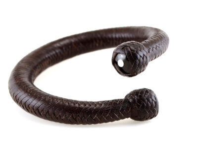 Pulsera de cuero y plata Torque 2