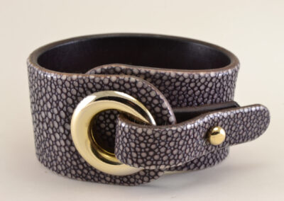 Pulsera de metal y piel de raya Galluchat