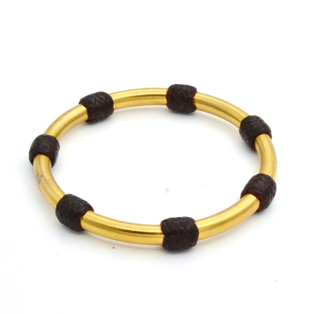 Pulsera Semana en latón y cuero